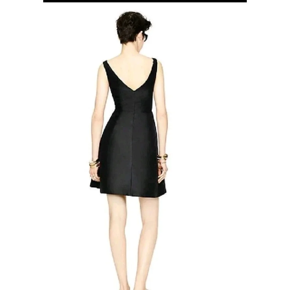 KATE SPADE Sz 4 Dive Right In- Front Zipper Black fit & flare‎ Dress